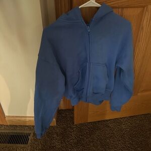 TNA Blue Cropped Sweatshirt Hoodie